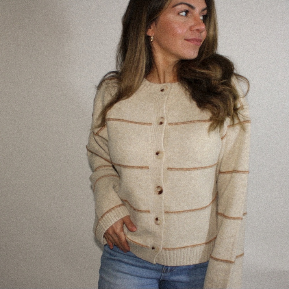 Neutral stripped cardigan